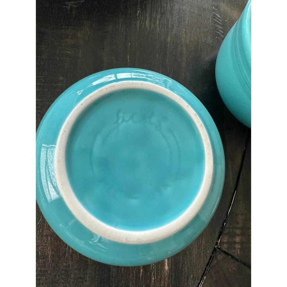Fiesta Turquoise Cereal Bowls Set of 2 Homer Laughlin Turquoise Blue Glaze EUC